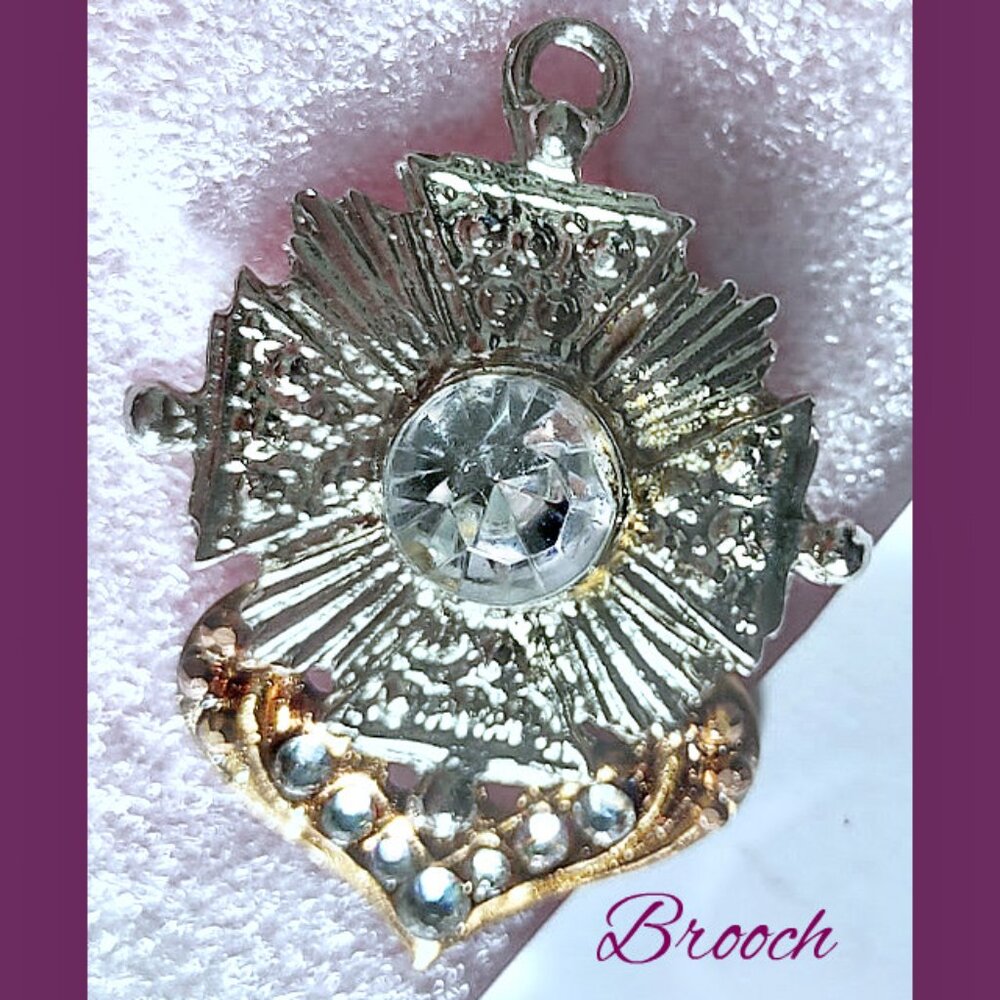 Crystal Upcycled Brooch